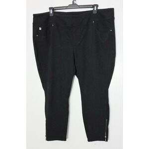 Belle by Kim Gravel Jeans Women's Size 26WP Flexibelle Zip Ankle Black Pre-owned